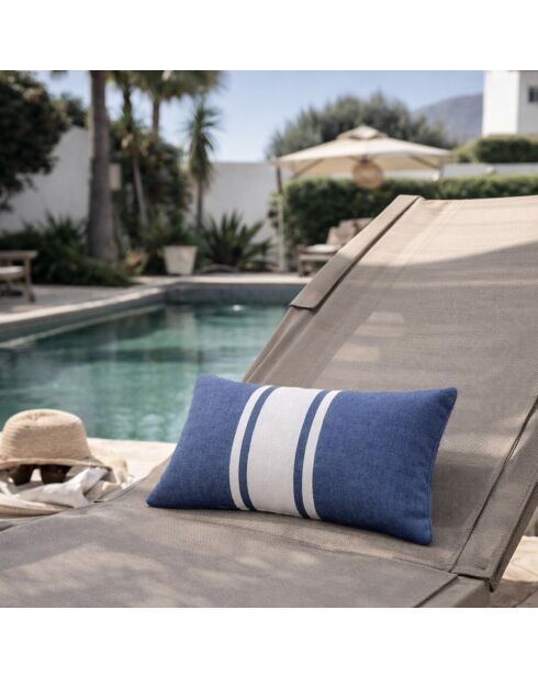 St Tropez Strandkissen aus Baumwolle Jeansblau - 39x25 cm