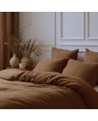 Lot de 2 Taies d'oreiller gaze de coton Carla noisette