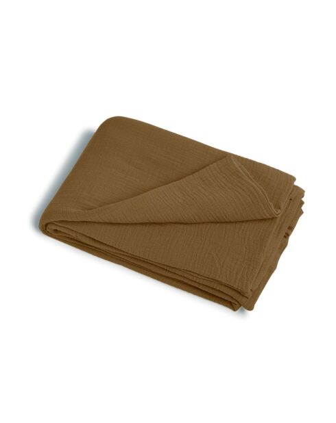 Lot de 2 Taies d'oreiller gaze de coton Carla noisette