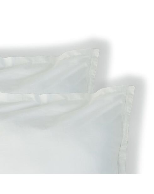 Lot de 2 Taies d'oreiller percale de coton Nina blanches