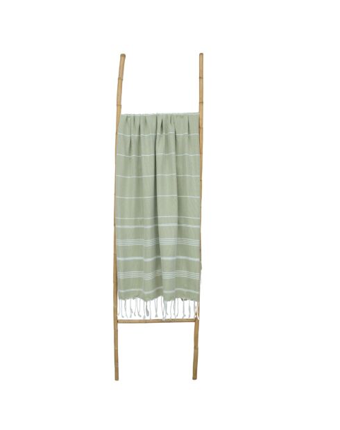 Amandelgroene Mykonos katoenen fouta - 100x200 cm