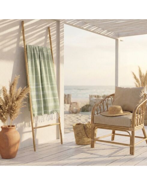 Amandelgroene Mykonos katoenen fouta - 100x200 cm