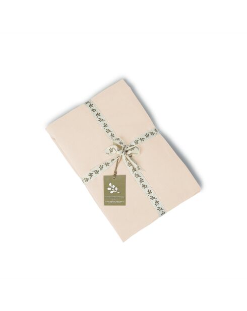 Lot de 2 Taies d'oreiller brodee en coton lavé Luna rose