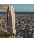Fouta St Tropez de algodón beige XXL - 200x200 cm