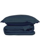 Parure de lit en satin de coton Julia bleu indigo