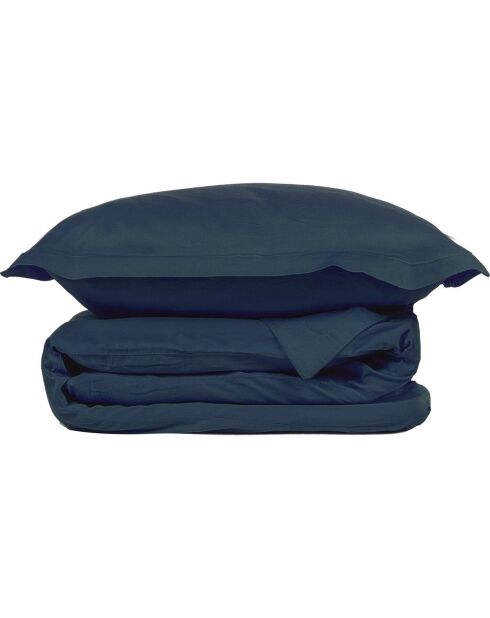 Parure de lit en satin de coton Julia bleu indigo
