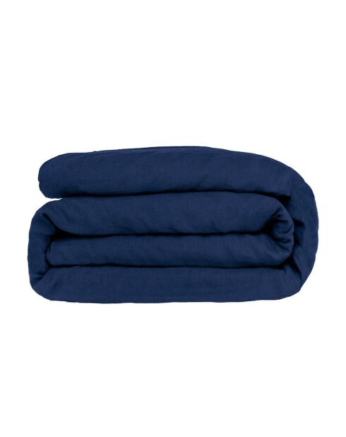 Parure de lit en satin de coton Julia bleu indigo