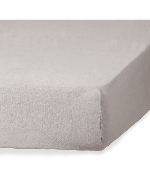 Drap housse lin lavé Camille naturel
