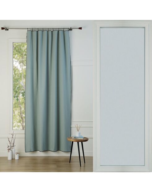 Jules katoenen canvas paneelgordijn celadon/zwart - 140x260 cm