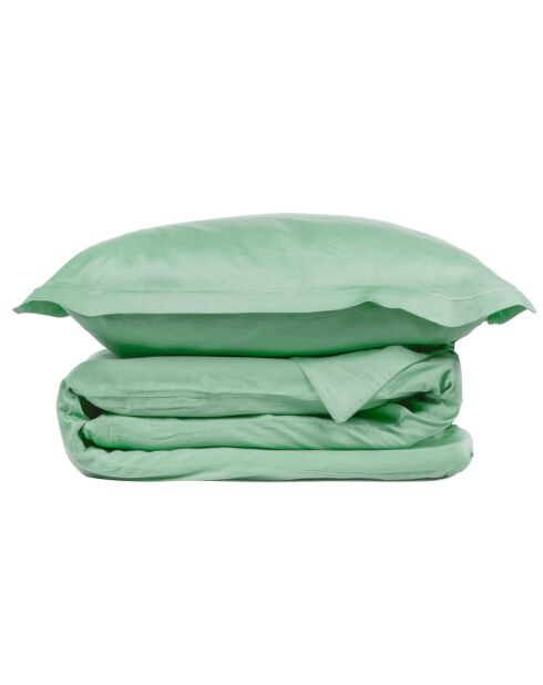 Juego de cama Julia de satén de algodón verde pistacho