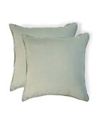 Lot de 2 Taies d'oreiller lin lavé Camille vert céladon
