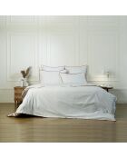 Lot de 2 Taies d'oreiller percale de coton Zoé blanches/caramel