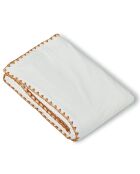 Lot de 2 Taies d'oreiller percale de coton Zoé blanches/caramel