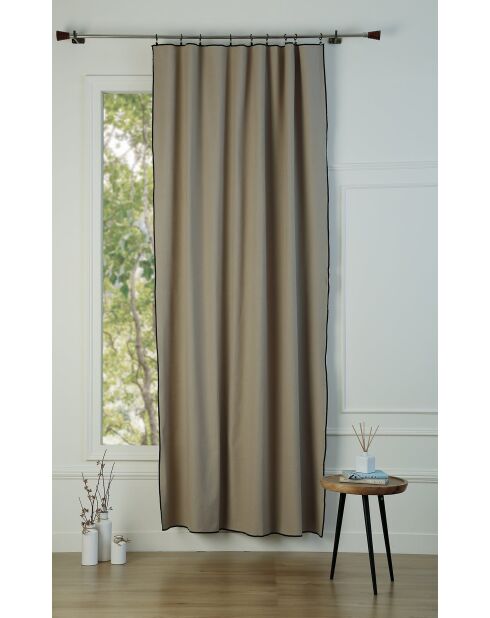 Schiebevorhang Jules aus Baumwollleinen, natur/schwarz, 140 x 260 cm