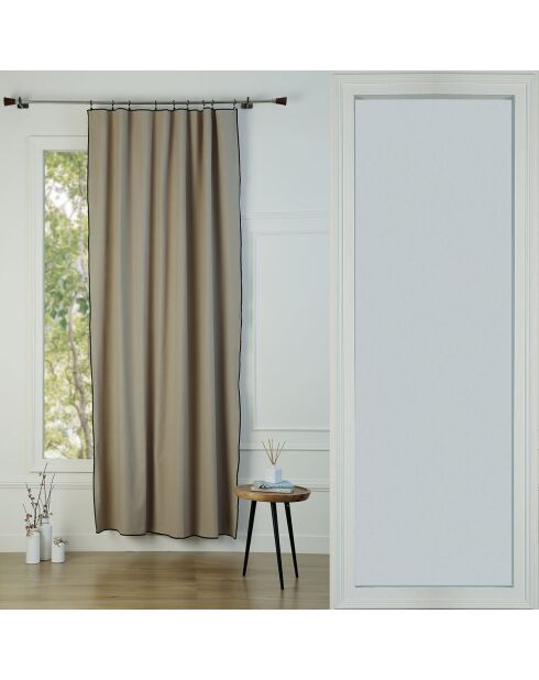 Schiebevorhang Jules aus Baumwollleinen, natur/schwarz, 140 x 260 cm