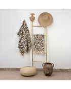 Fouta jacquard de algodón leopardo marrón - 100x200 cm
