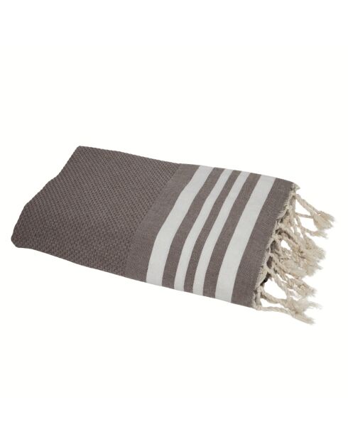 Taupefarbene Fouta aus Baumwolle von Newport - 100x200 cm