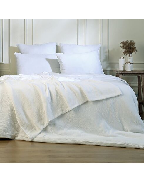Ropa de cama de gasa de algodón blanca Carla