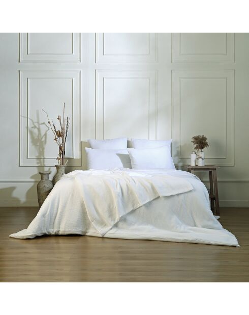 Ropa de cama de gasa de algodón blanca Carla