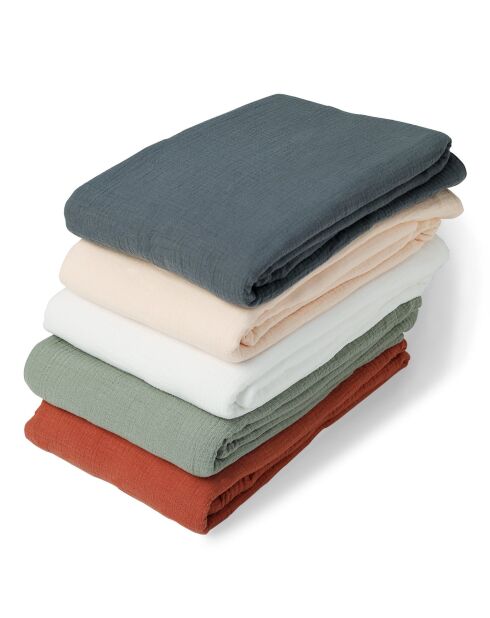 Ropa de cama de gasa de algodón blanca Carla