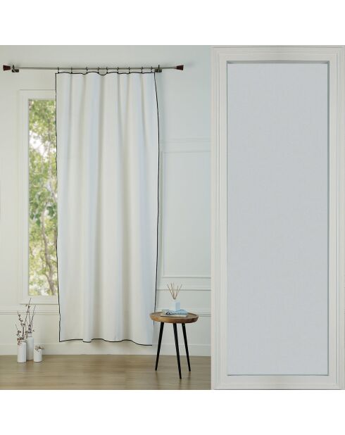 Jules paneelgordijn van wit/zwart katoenen canvas - 140x260 cm