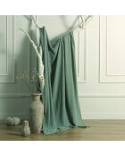 Colcha Carla de gasa de algodón verde celadón, 230 x 250 cm