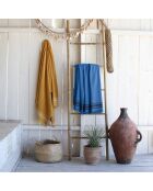 Faro Baumwollschwamm XXL Fouta Denim blau/schwarz - 200x180 cm