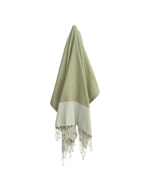 Ibiza katoenen fouta amandelgroen - 100x200 cm