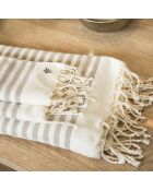 Set von 3 Hossegor Taupe-Badetüchern aus Baumwolle - 100x200+2 (40x60) cm