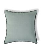 Cuscino Maxime in lino lavato celadon/nero