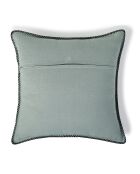 Cuscino Maxime in lino lavato celadon/nero