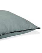Cuscino Maxime in lino lavato celadon/nero