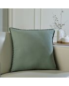 Cuscino Maxime in lino lavato celadon/nero
