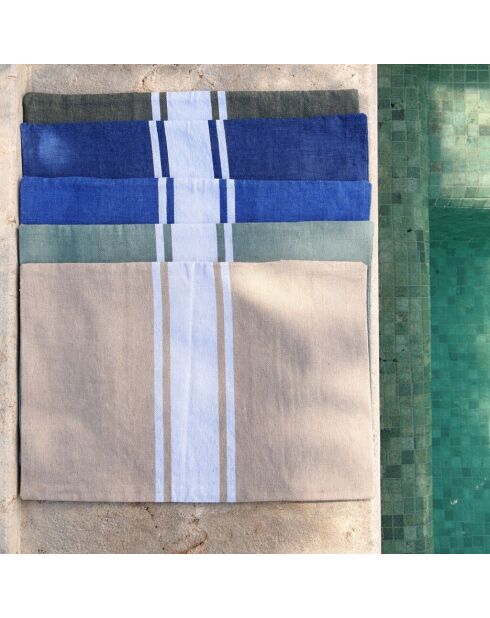 Cuscino da spiaggia St Tropez in cotone verde salvia - 39x25 cm