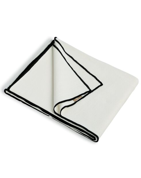Mantel de tela Jules de algodón blanco/negro - 150x250 cm