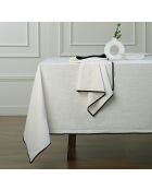 Mantel de tela Jules de algodón blanco/negro - 150x250 cm