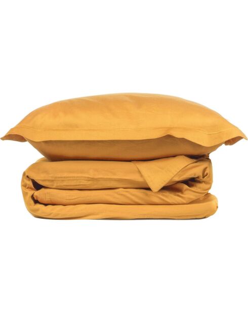 Parure de lit en satin de coton Julia jaune safran