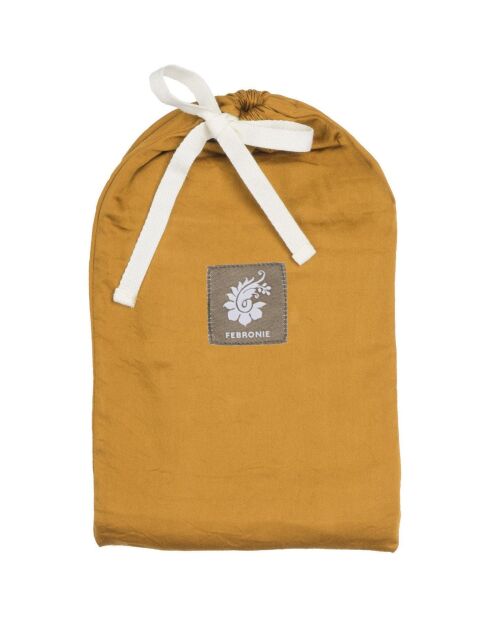 Parure de lit en satin de coton Julia jaune safran