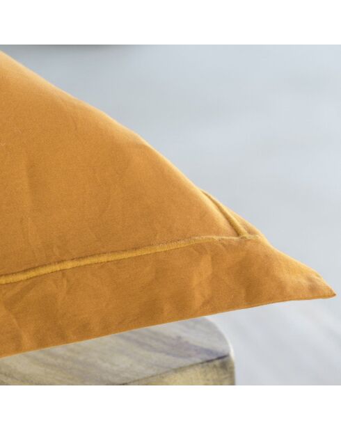 Parure de lit en satin de coton Julia jaune safran