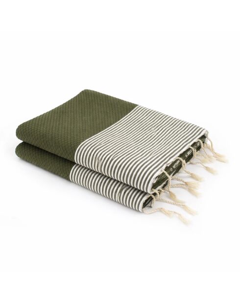Ibiza kakigroene XXL katoenen fouta - 200x200 cm