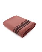 Faro Baumwollschwamm Fouta Terrakotta/Schwarz - 100x180 cm