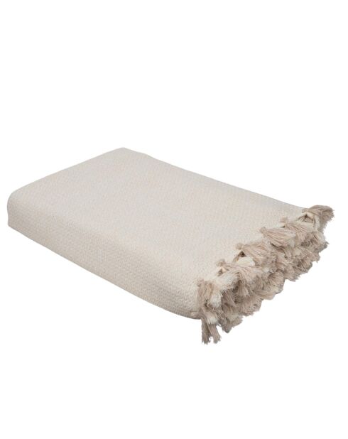 Tela escocesa Verbier de lino y algodón beige