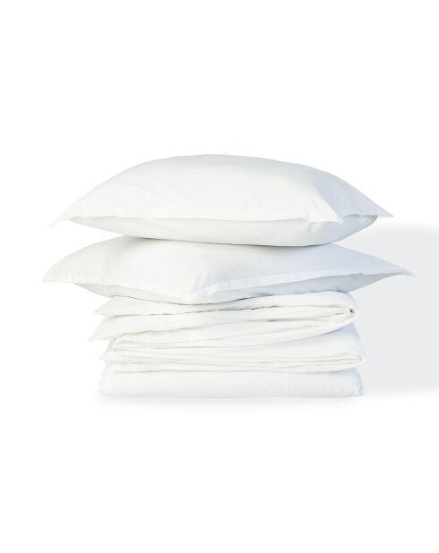 Juego de cama Nina de percal de algodón blanco