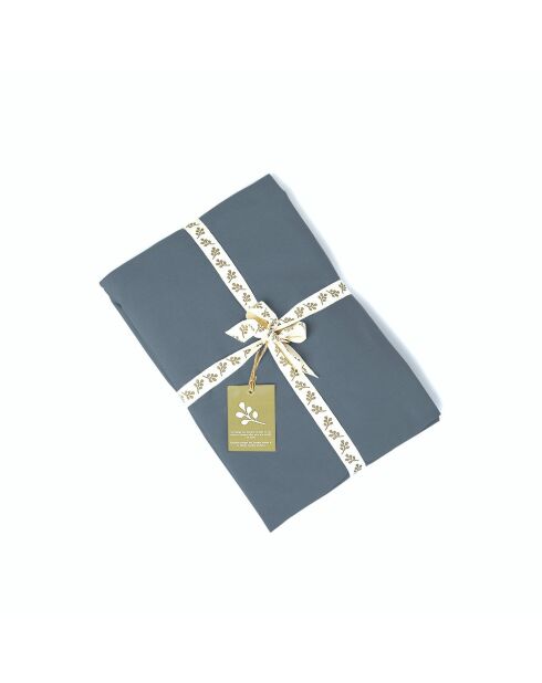 Sábana bajera ajustable de percal de algodón Nina azul vaquero