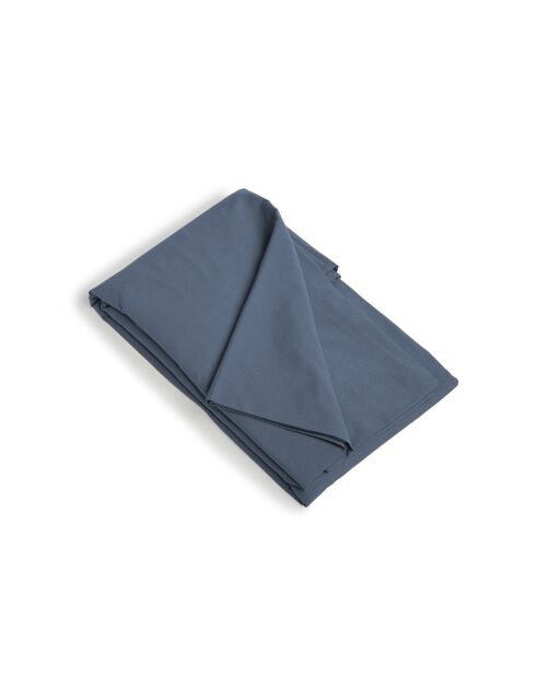Sábana bajera ajustable de percal de algodón Nina azul vaquero