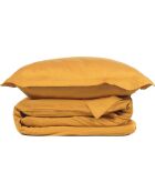 Parure de lit en satin de coton Julia jaune moutarde