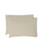Lot de 2 Taies d'oreiller gaze de coton Carla sable