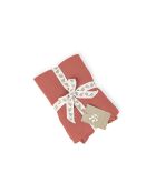 Lot de 4 serviettes de table gaze de coton Carla rouge toscane - 40x40 cm