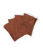 Lot de 4 serviettes de table gaze de coton Carla rouge toscane - 40x40 cm