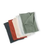Lot de 4 serviettes de table gaze de coton Carla rouge toscane - 40x40 cm